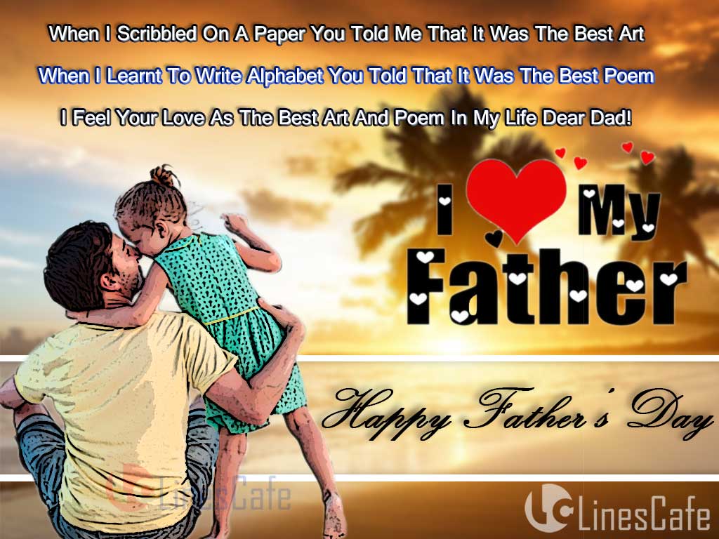 Father And Daughter Kissing Greeting Images With Quotes And Messages About Father To Wish Father's Day